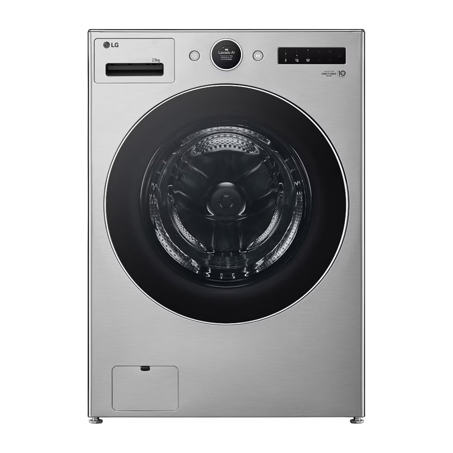 LAVADORA CARGA FRONTAL 23 KG INVERTER COLOR GRIS.