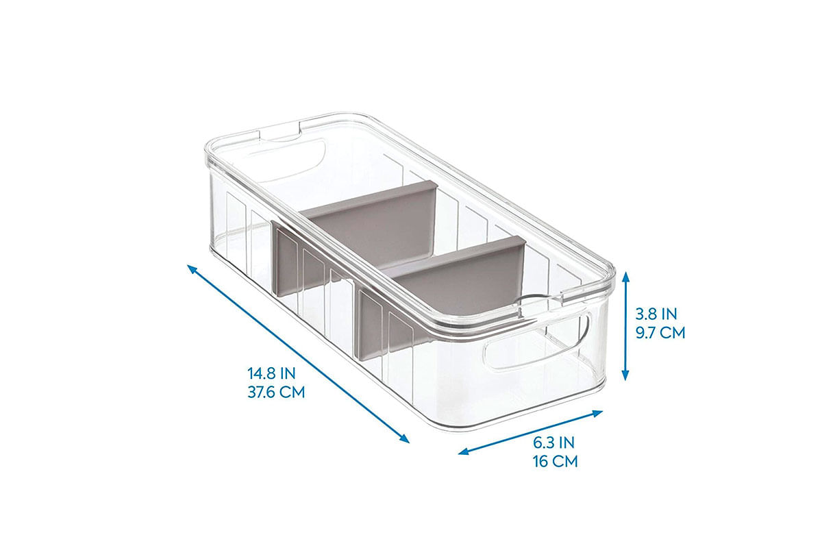 CONTENEDOR P/REFRIGERADOR 3SECCIONES APILABLE PLASTICO INTERDESIGN